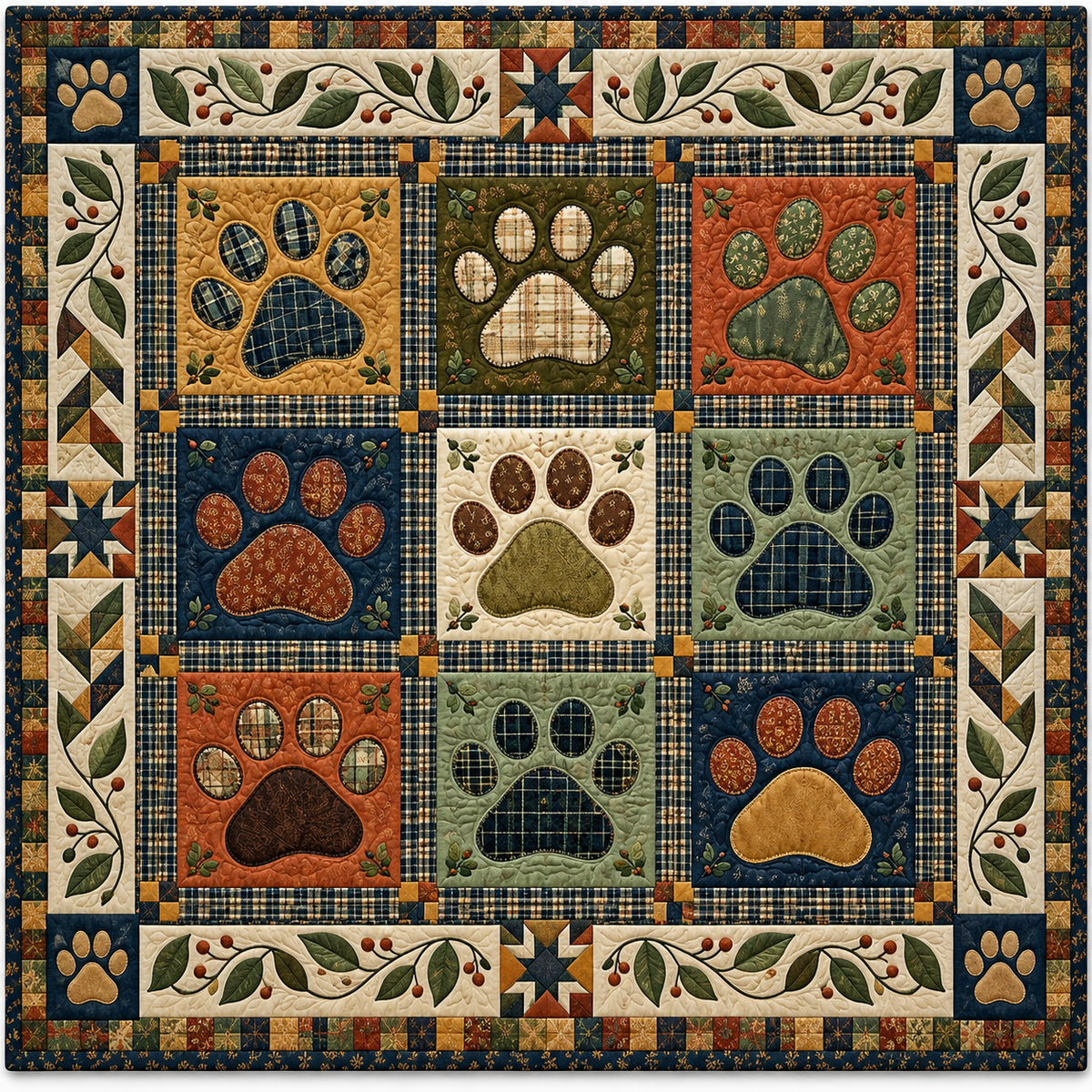 Earthtone Paw TD141026688 Quilt Blanket