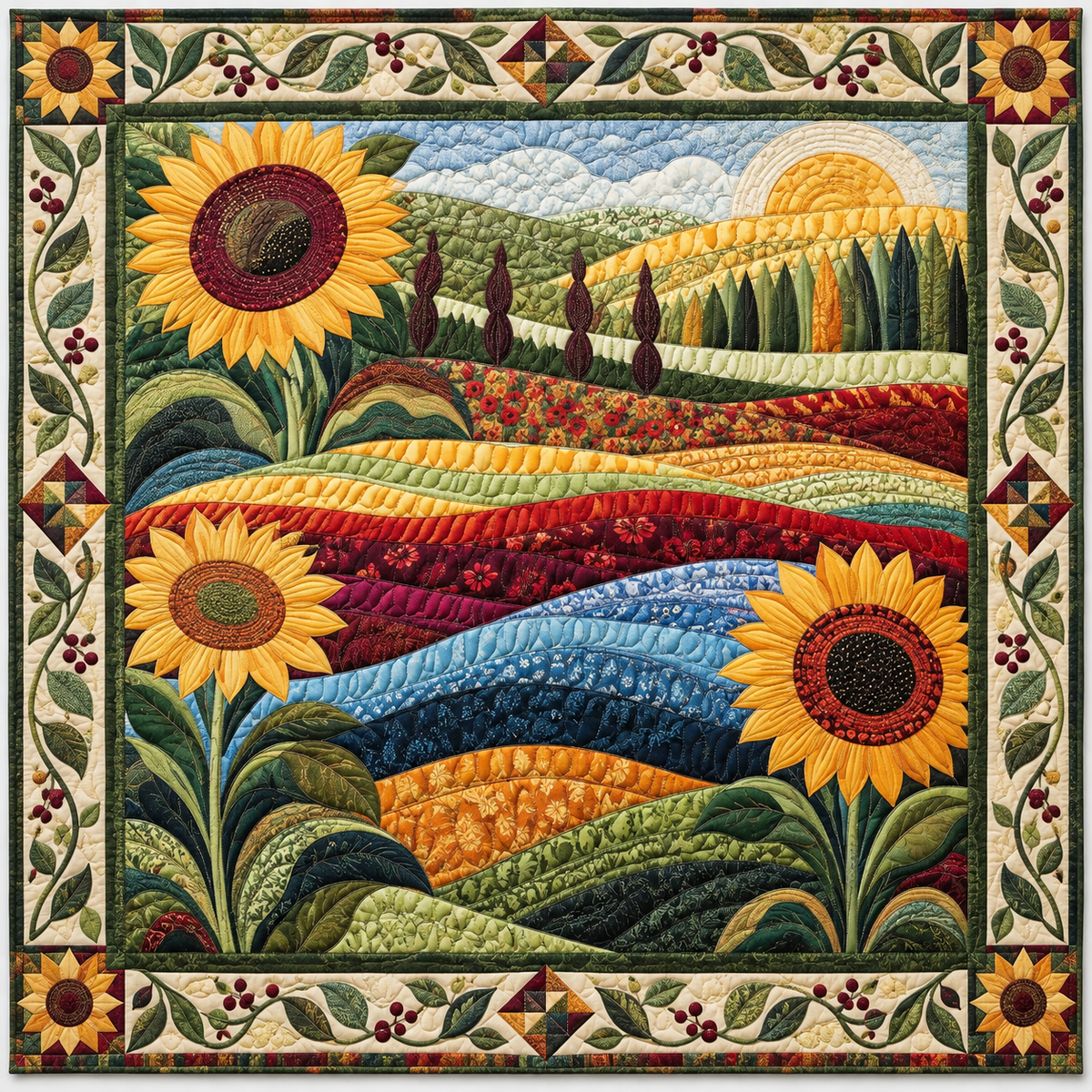 Sunflower Field TD141026693 Quilt Blanket