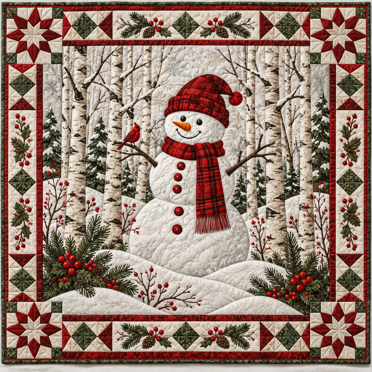 Snowman Birch Forest TD141026694 Quilt Blanket