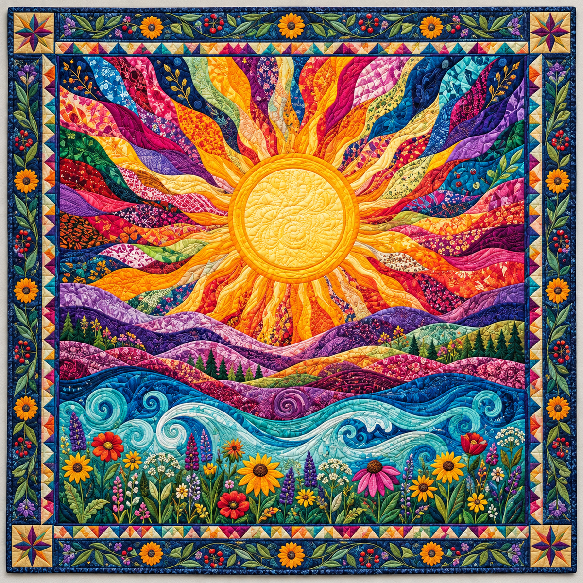 Golden Horizon Sun TD141026711 Quilt Blanket