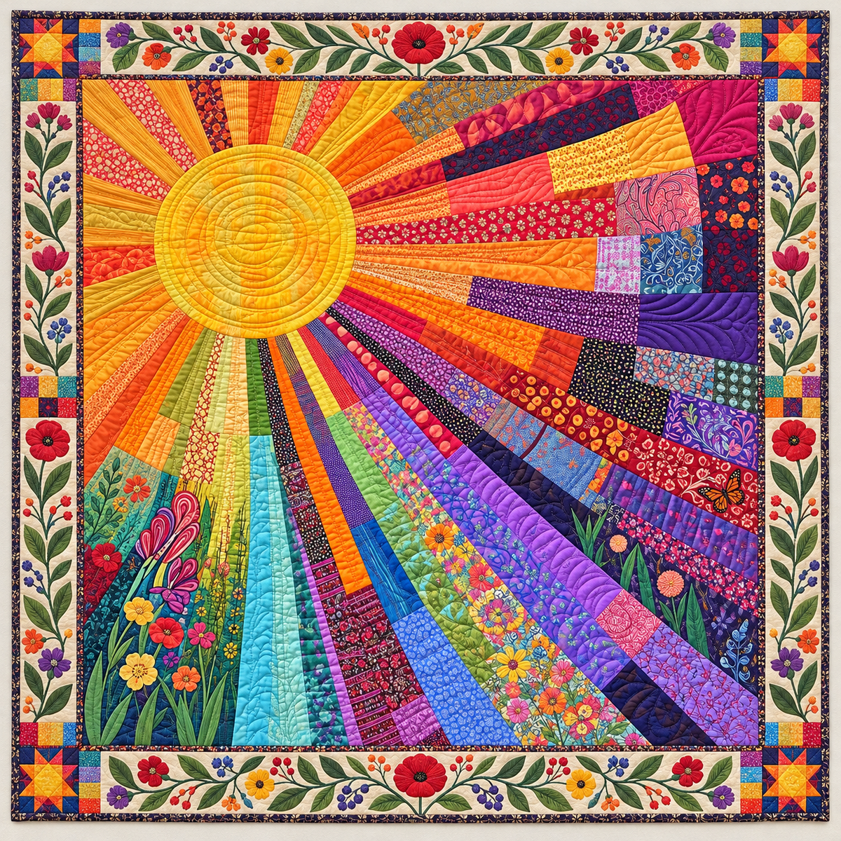 Rainbow Ray Sunshine TD141026715 Quilt Blanket