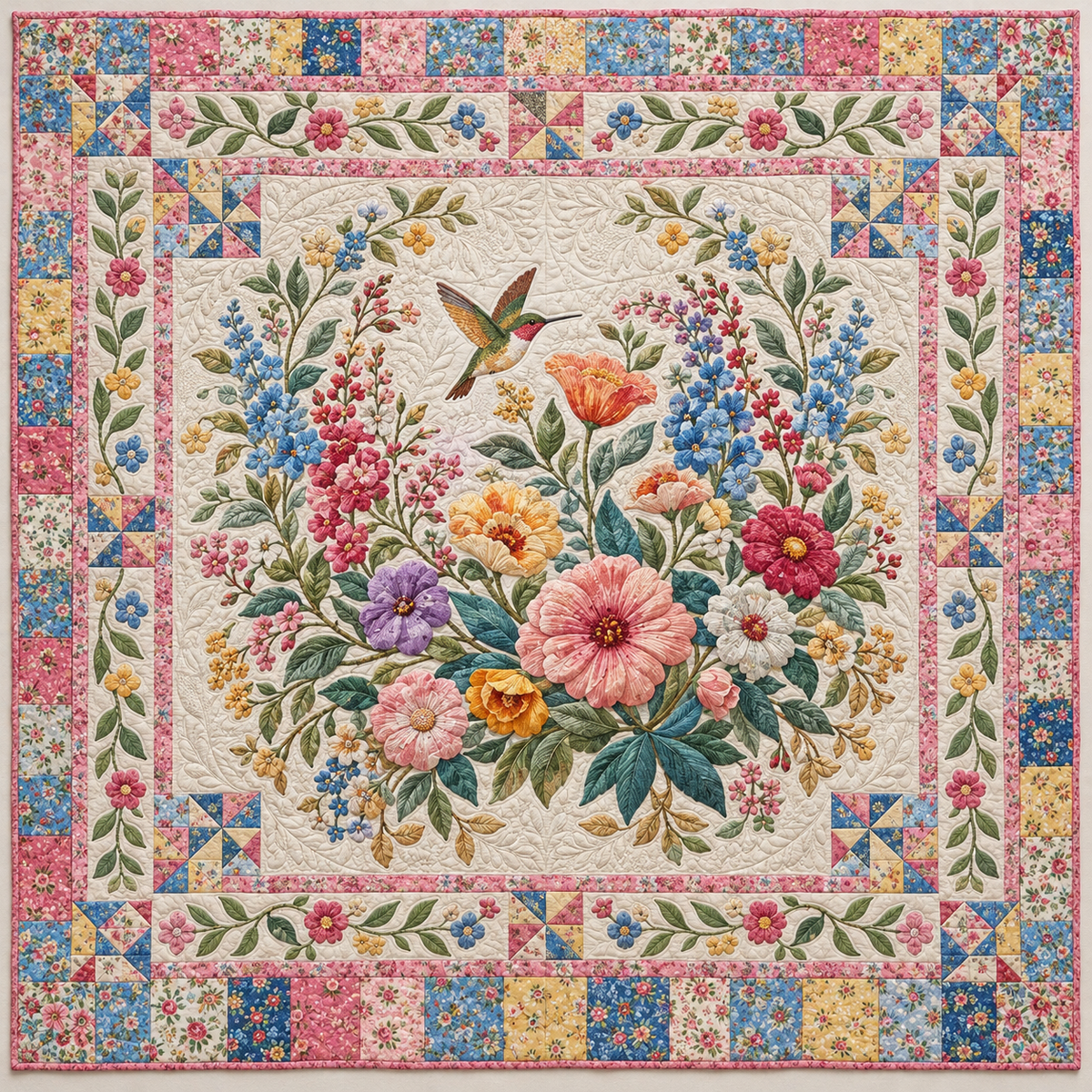 Pastel Blossom Fields TD141026732 Quilt Blanket