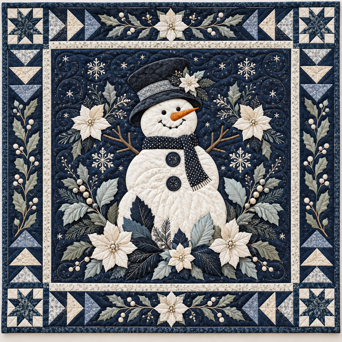 Midnight Snowman Garden TD141026745 Quilt Blanket