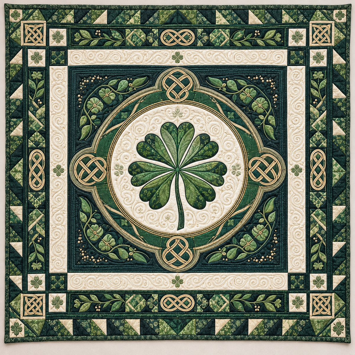 Lucky Clover Medallion TD141026752 Quilt Blanket