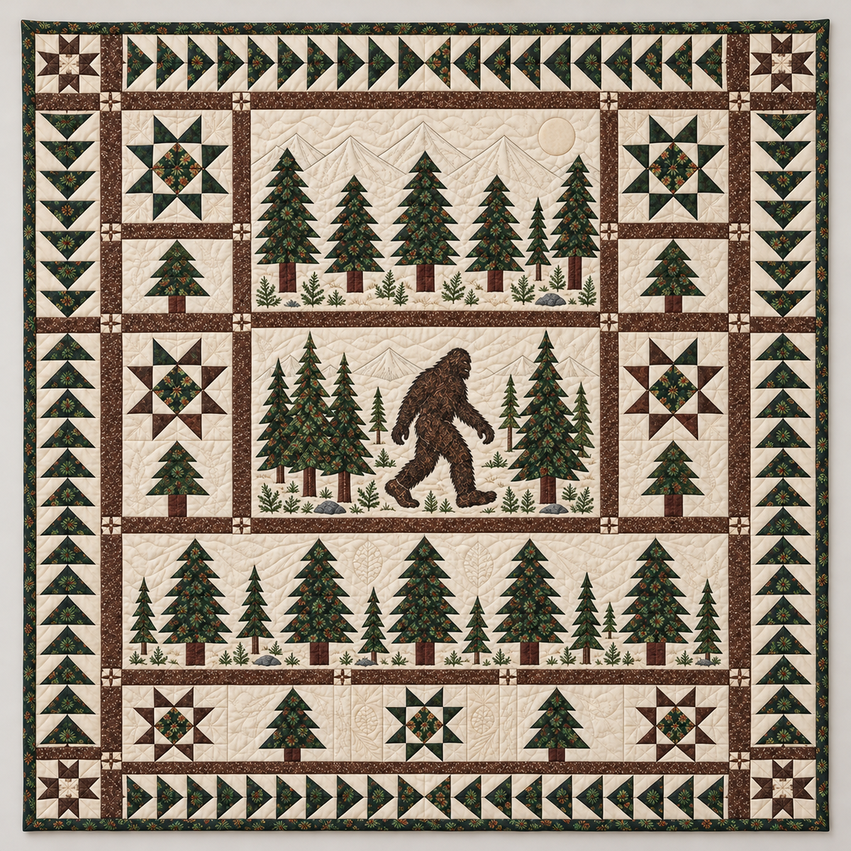 Bigfoot In A Pine Forest TD141026253 Quilt Blanket