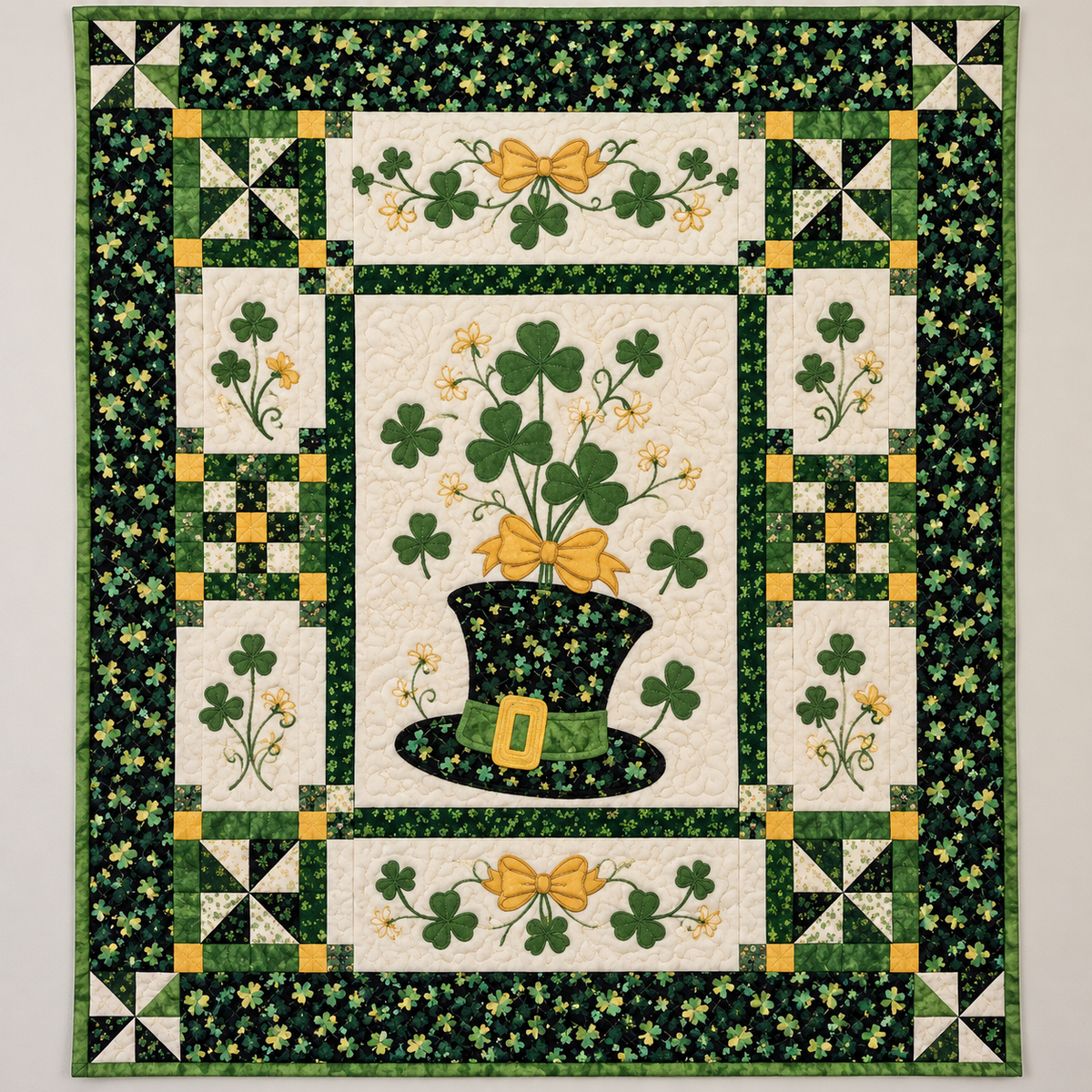 Leprechaun Hat And Lucky Shamrocks TD141026265 Quilt Blanket