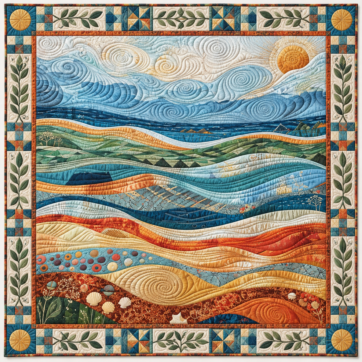 Ocean Voyage Strata TD141026783 Quilt Blanket
