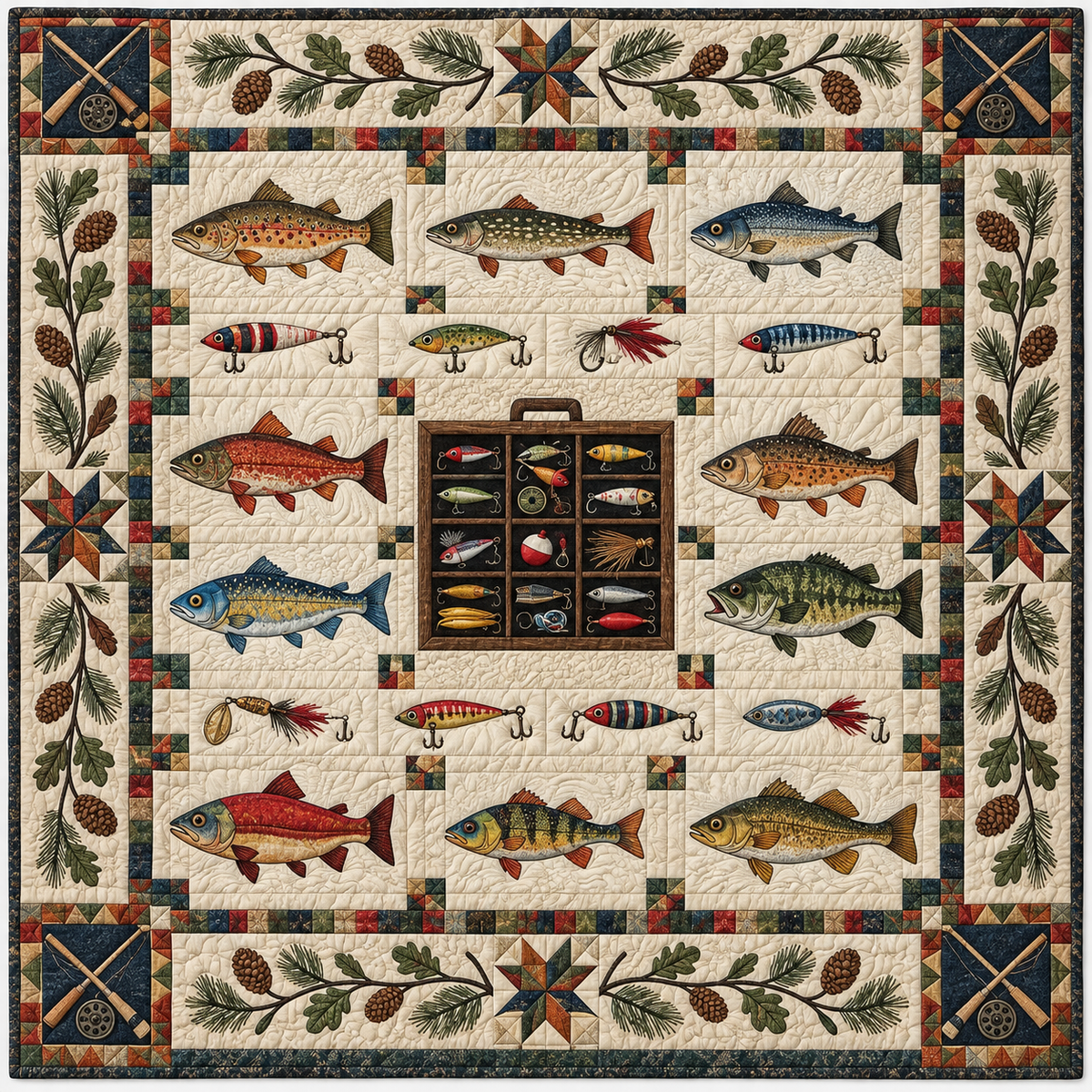 Fishing Tackle TD141026812 Quilt Blanket