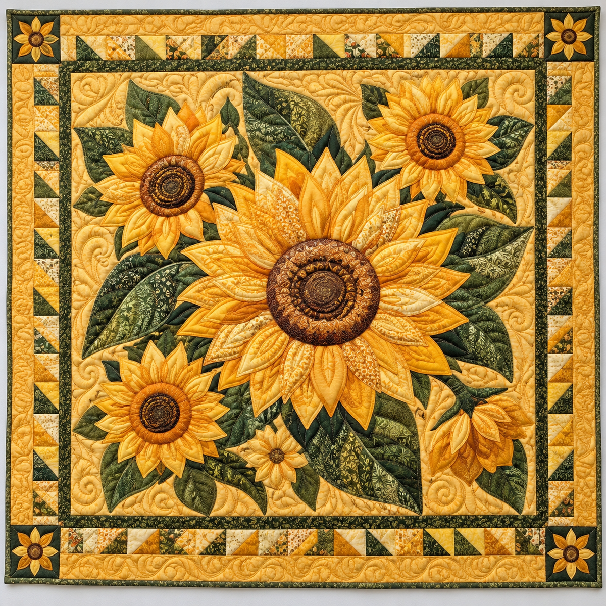 Golden Sunflower Bouquet TD141026318 Quilt Blanket