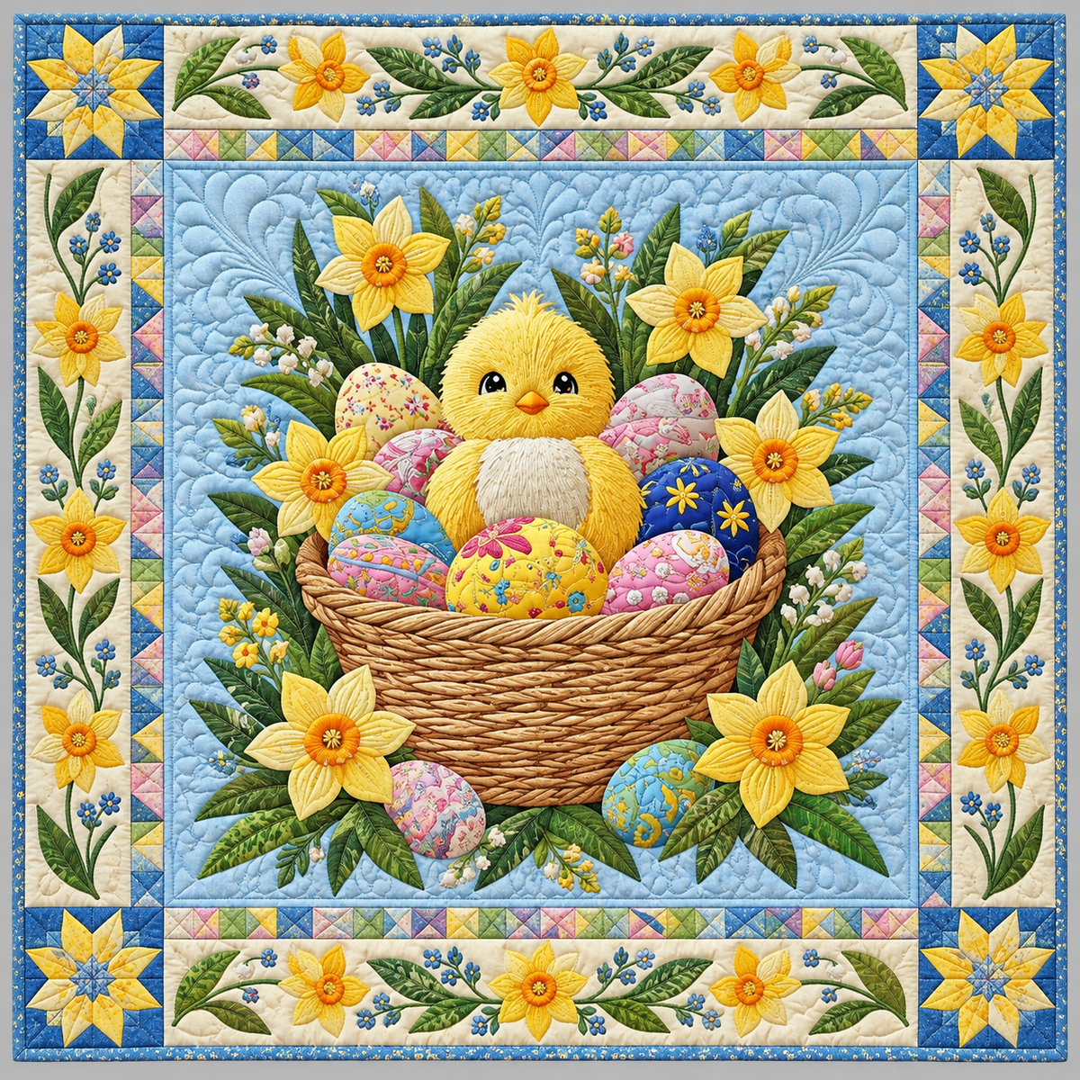 Easter Basket Chick TD141026833 Quilt Blanket