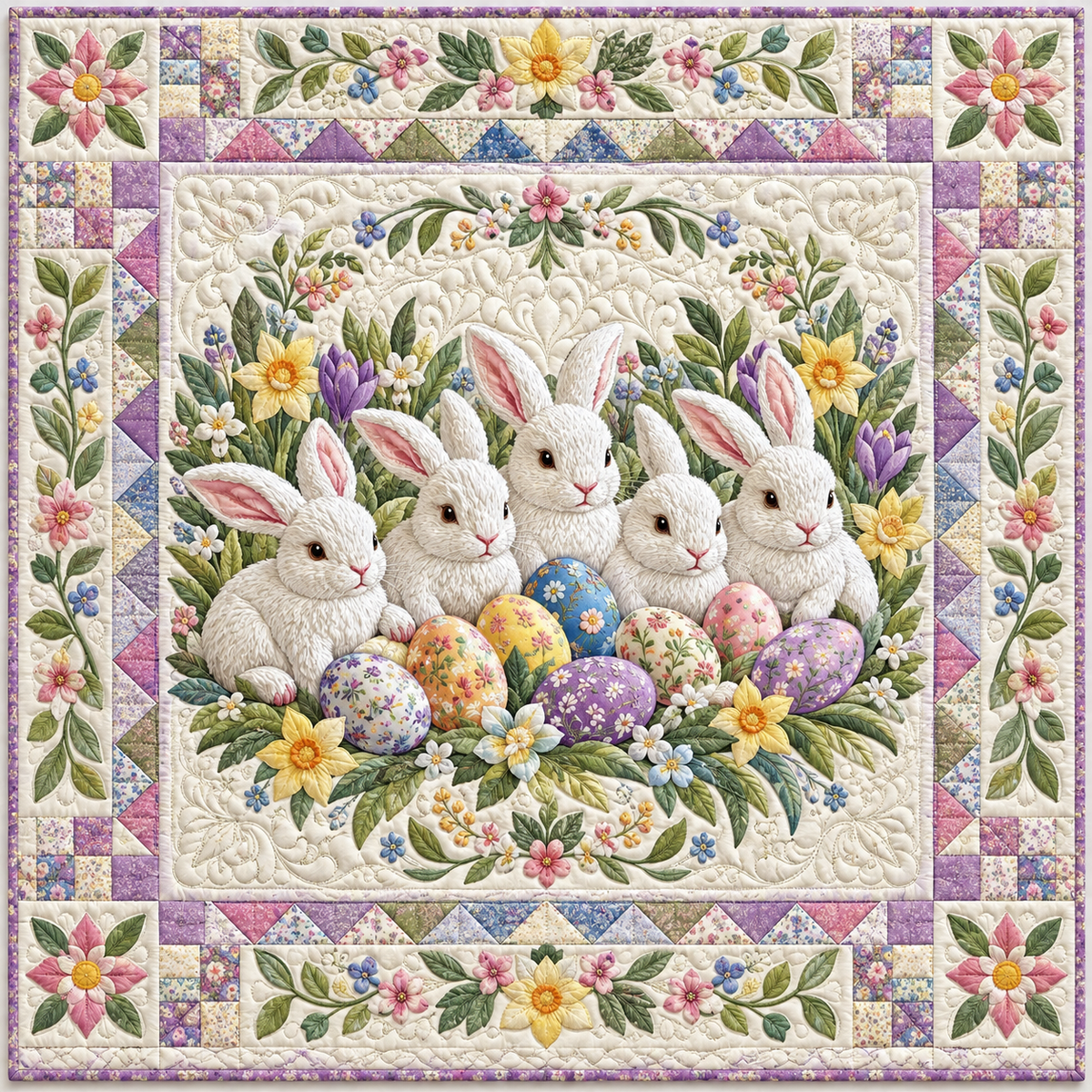 Easter Bunny Parade TD141026839 Quilt Blanket