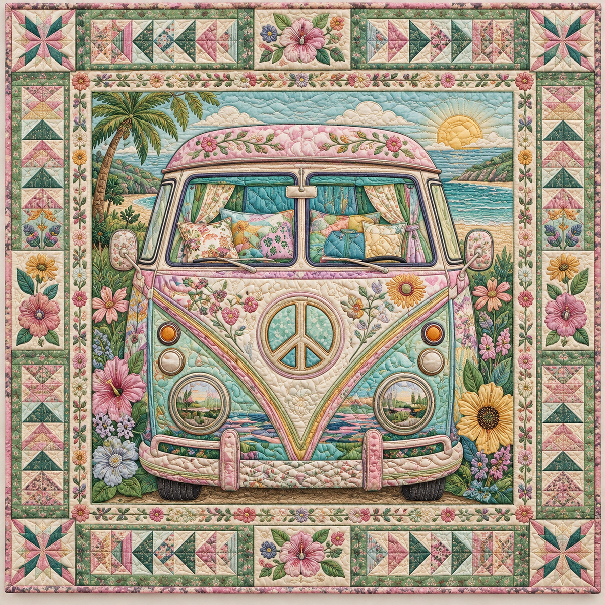 Pastel Camper Escape TD141026862 Quilt Blanket