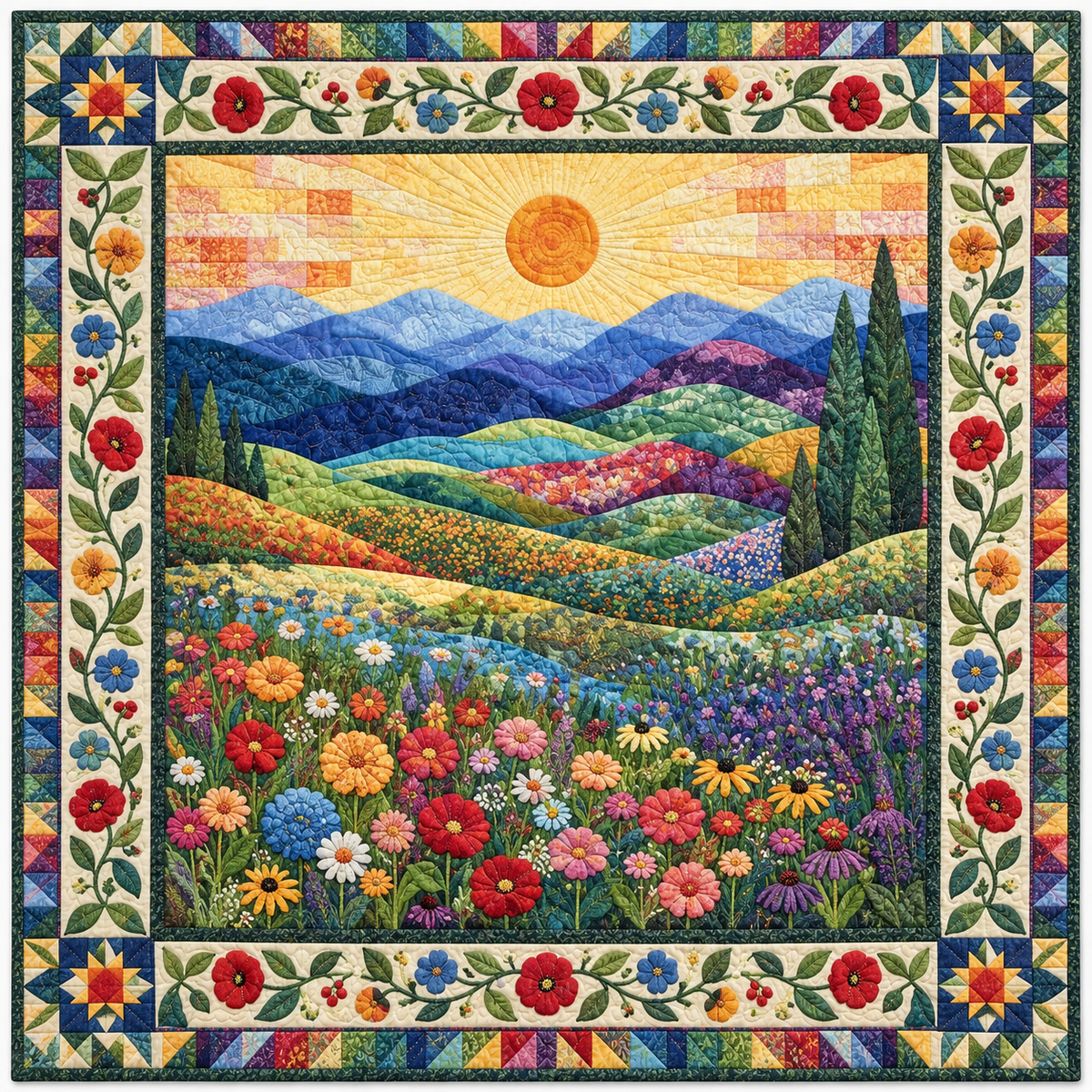 Sunshine Flower Landscape TD141026893 Quilt Blanket