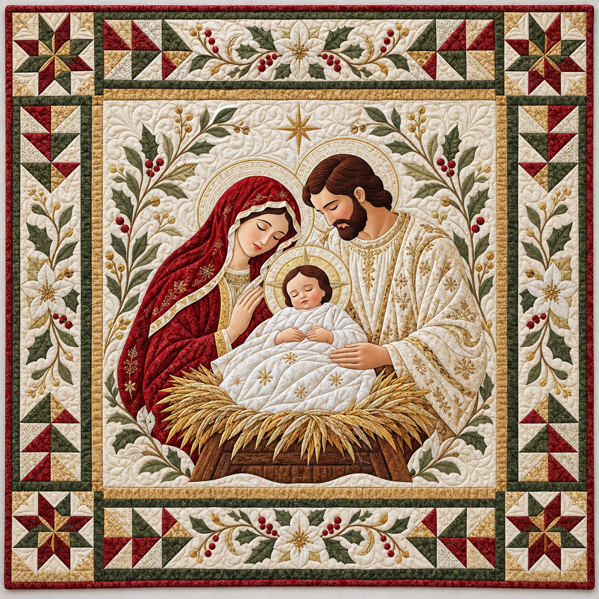 Holy Family Ivory Nativity TD141026904 Quilt Blanket