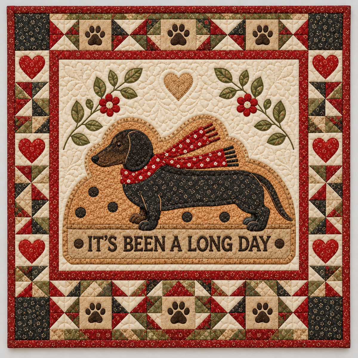 Dachshund Long Day Design TD141026405 Quilt Blanket
