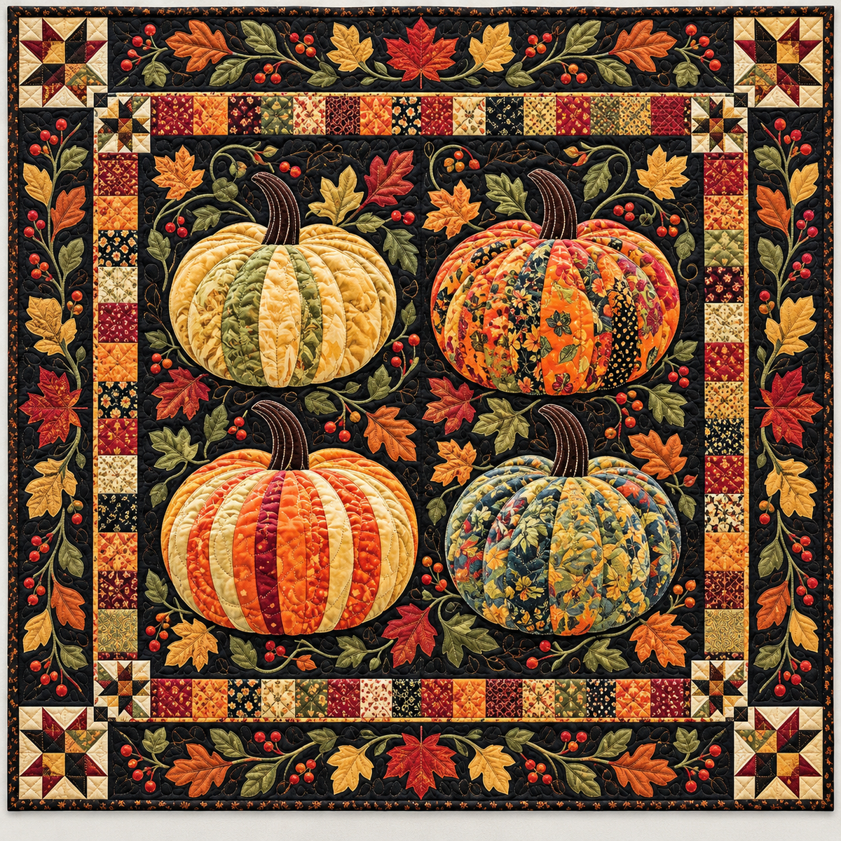 Autumn Pumpkin Patchwork TD141026908 Quilt Blanket