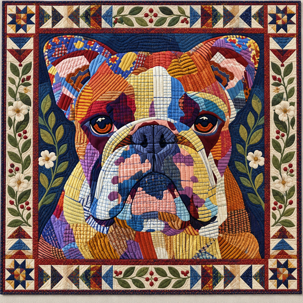 Patchwork Bulldog TD141026934 Quilt Blanket
