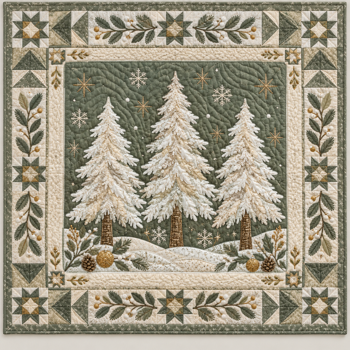 Snowy Pines TD141026956 Quilt Blanket