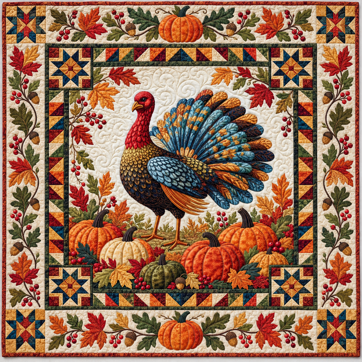Thanksgiving Turkey Bounty TD141026960 Quilt Blanket
