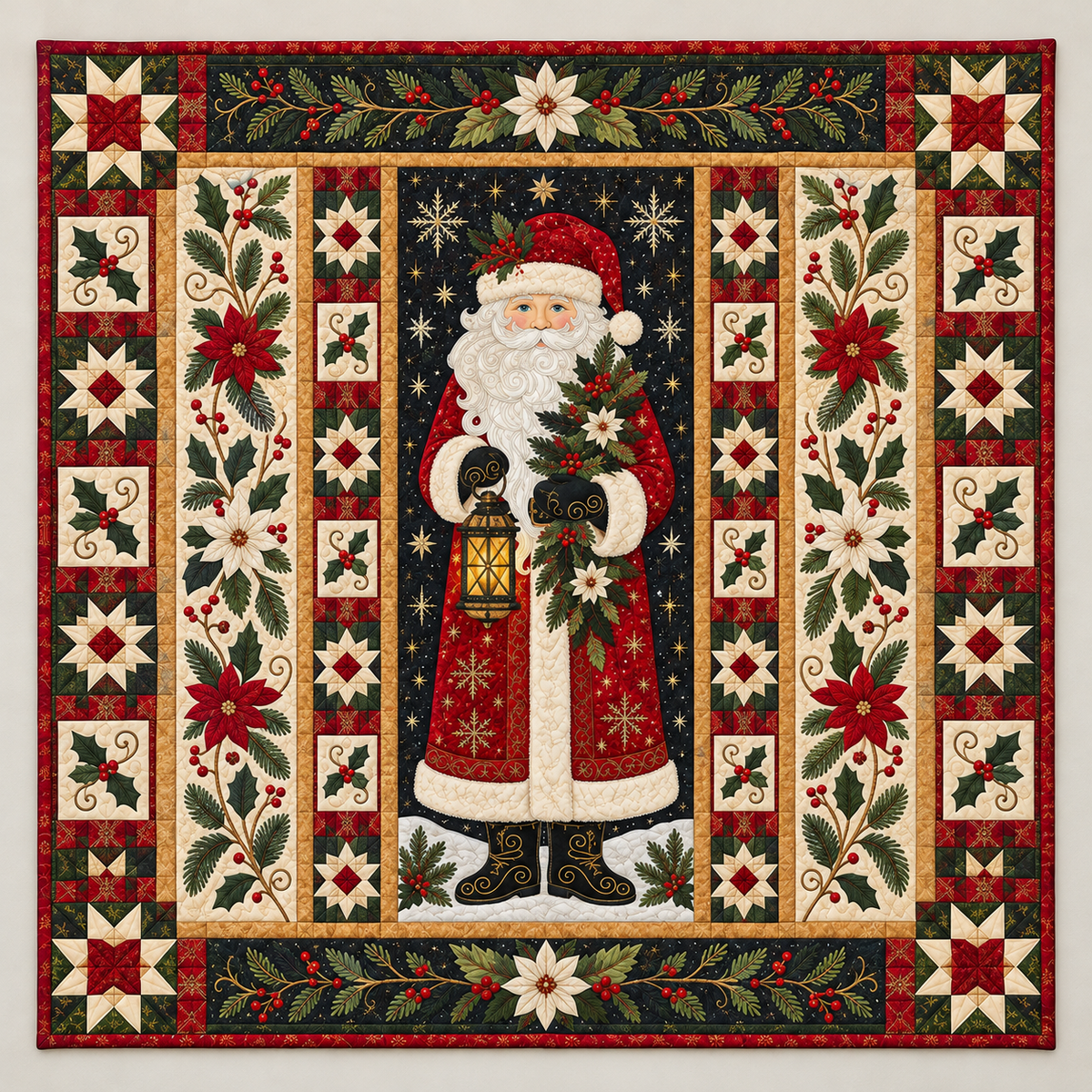 Santa with A Glowing Lantern TD141026479 Quilt Blanket