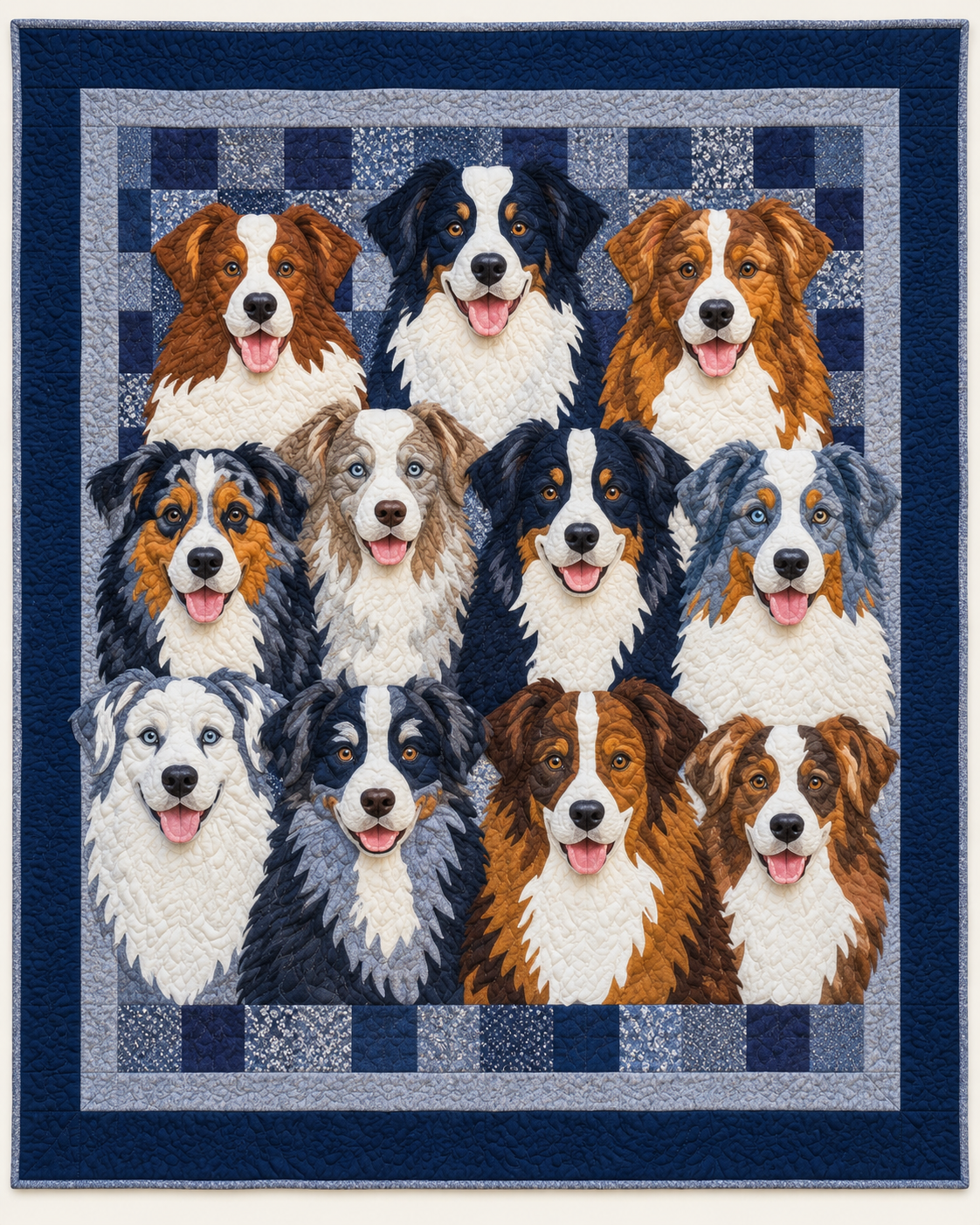 Australian Shepherd Portraits TD101026074 Quilt Blanket