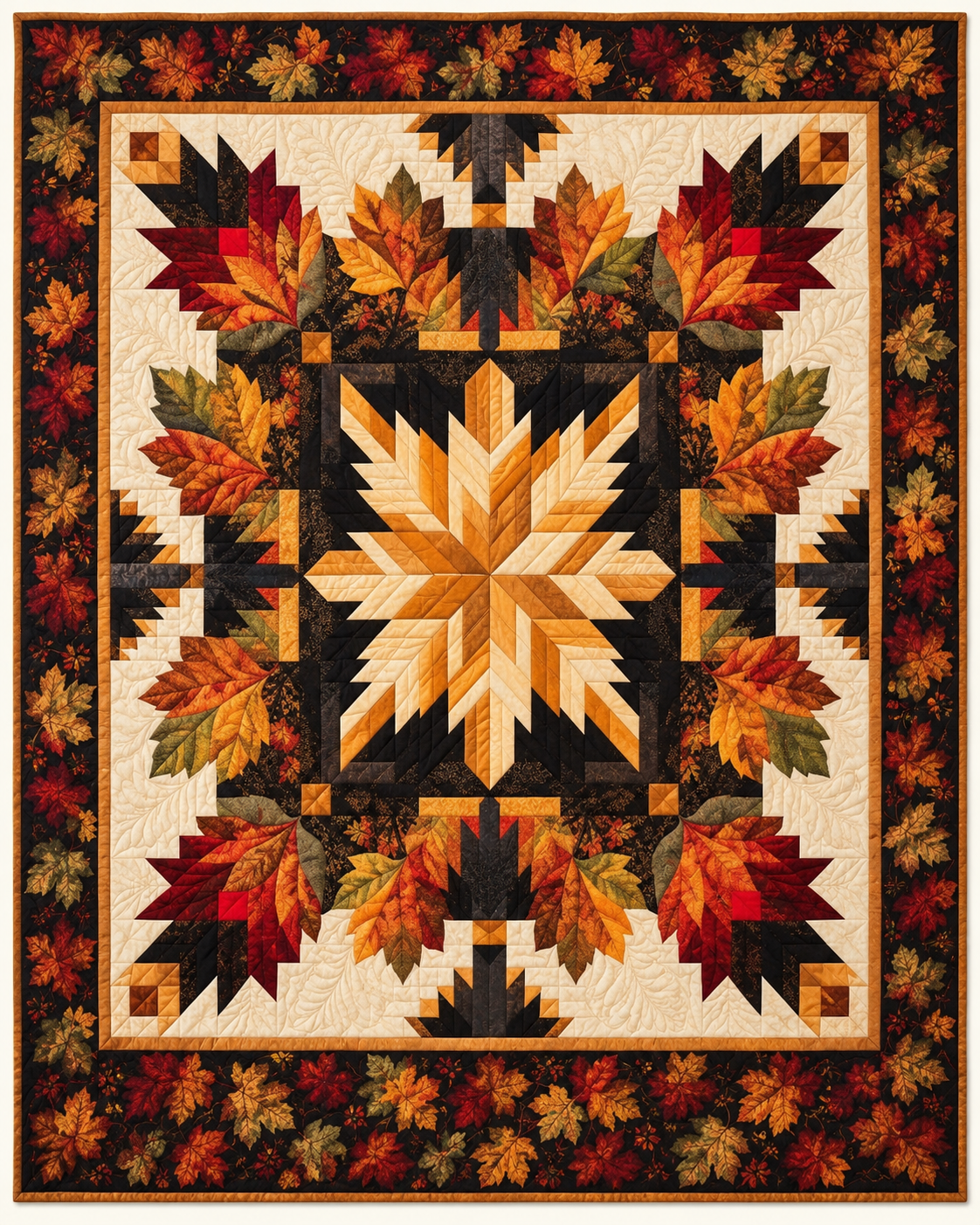Autumn Leaf Star TD101026076 Quilt Blanket