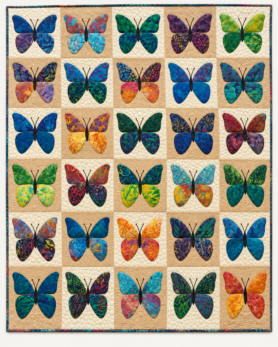 Batik Butterfly Blocks TD101026080 Quilt Blanket