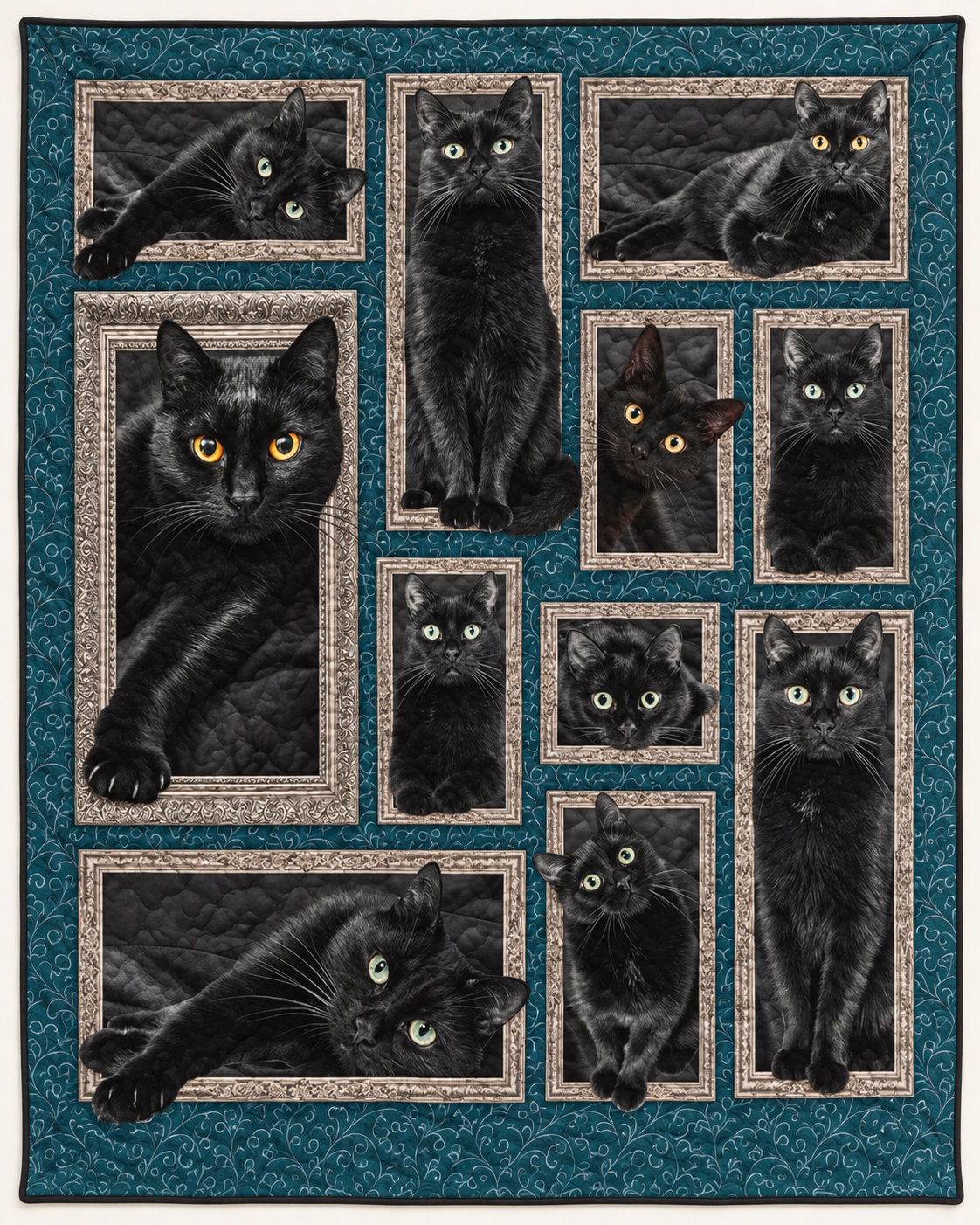 Black Cat Portrait Gallery TD101026090 Quilt Blanket