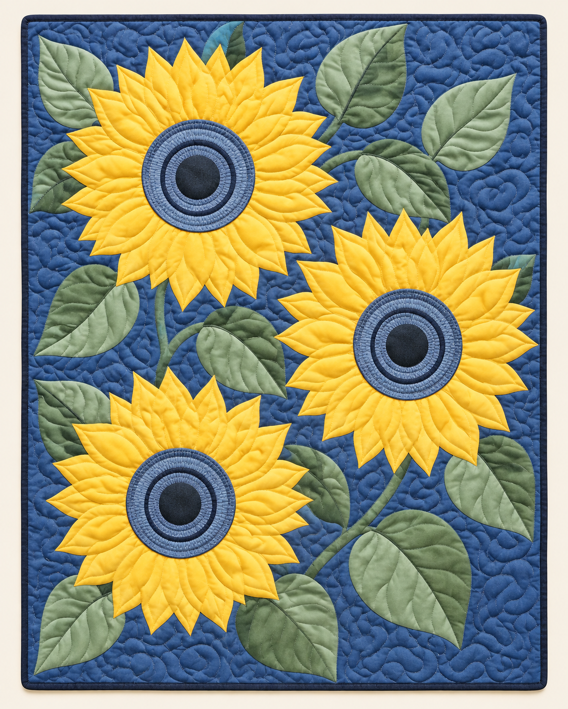 Blue And Yellow Sunflower Pair TD101026094 Quilt Blanket