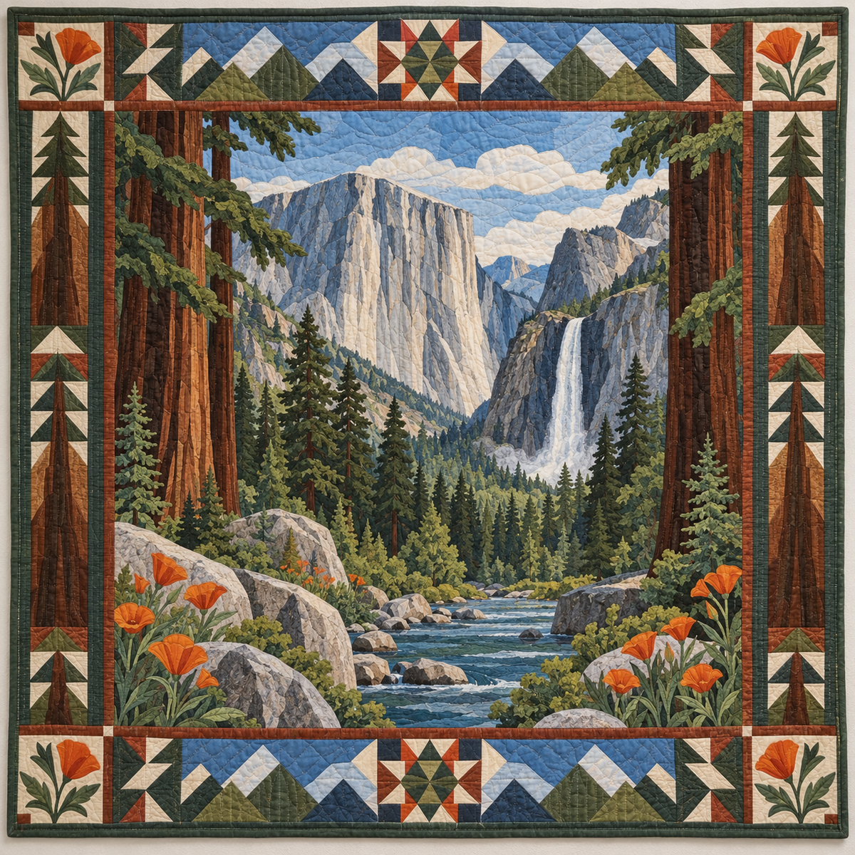 California Granite And Redwood Cathedral TD1410261013 Quilt Blanket