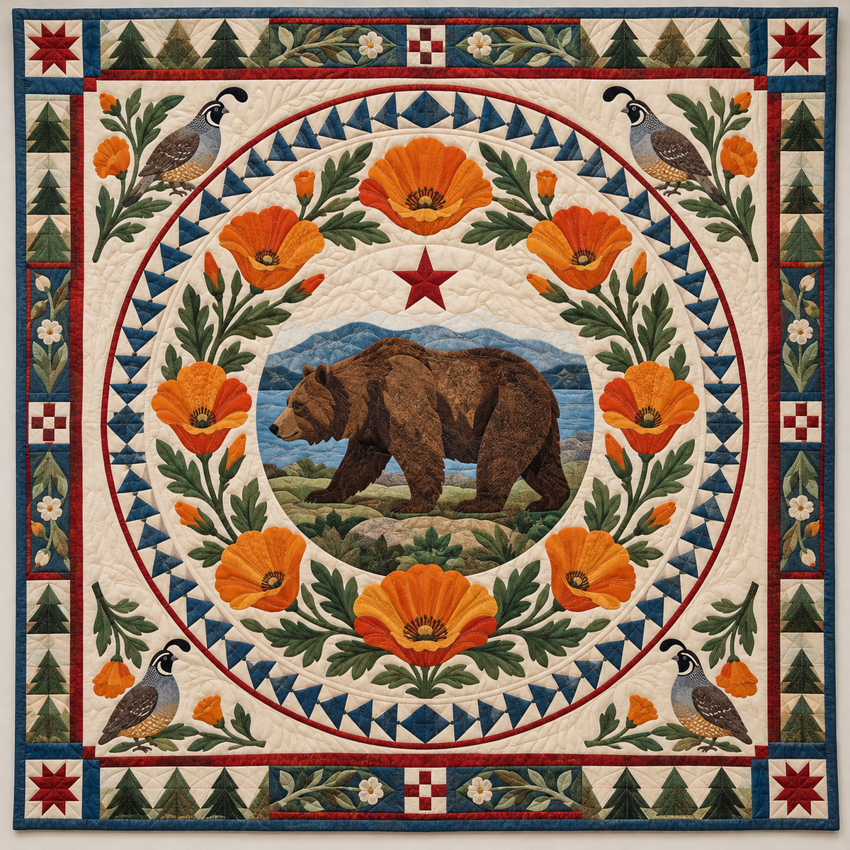 California Eureka Poppy Crown TD1410261014 Quilt Blanket