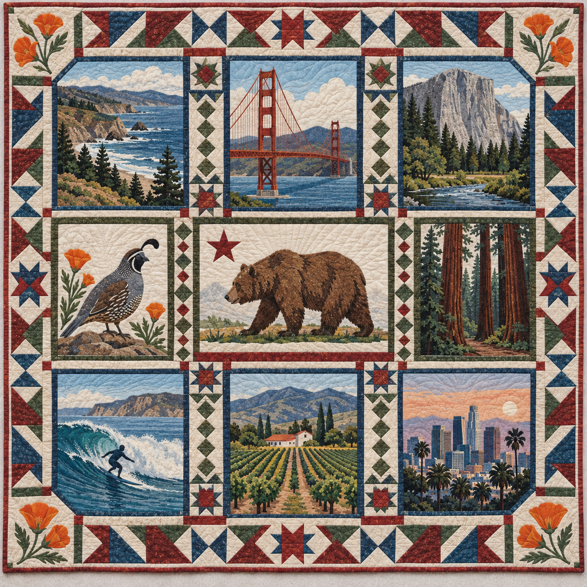 California Landmark Windows TD181026443 Quilt Blanket