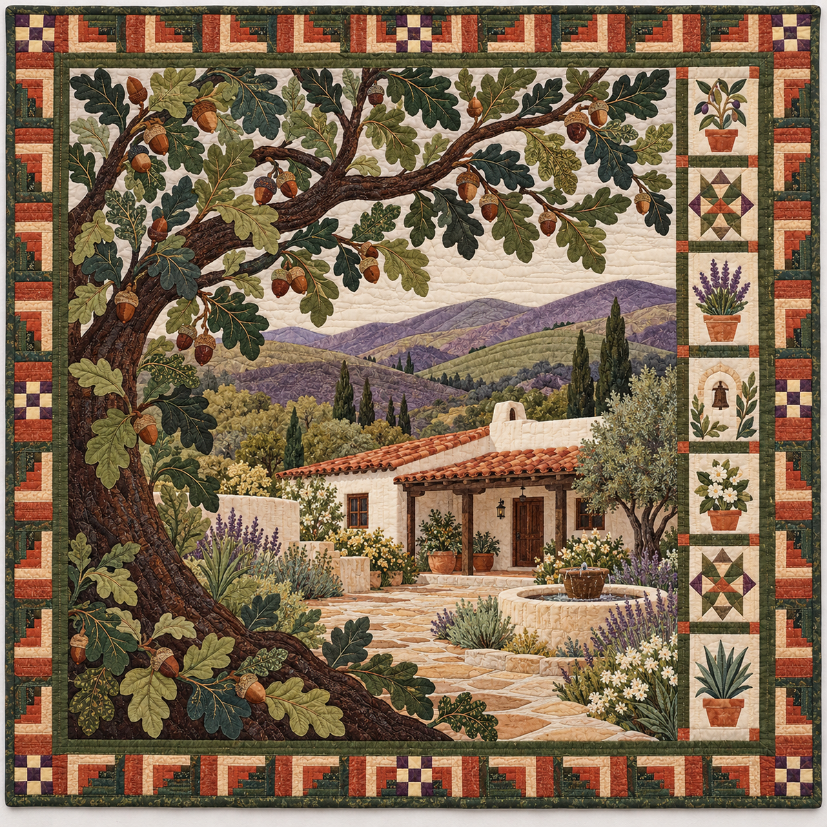 Agoura Hills — Adobe Courtyard and Oak Canopy