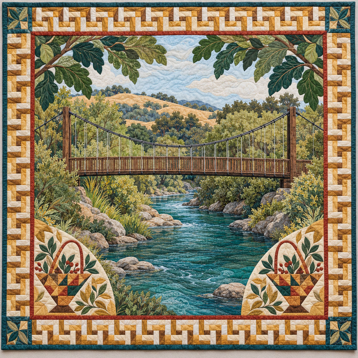 Arroyo Grande — Swinging Bridge and Harvest Baskets