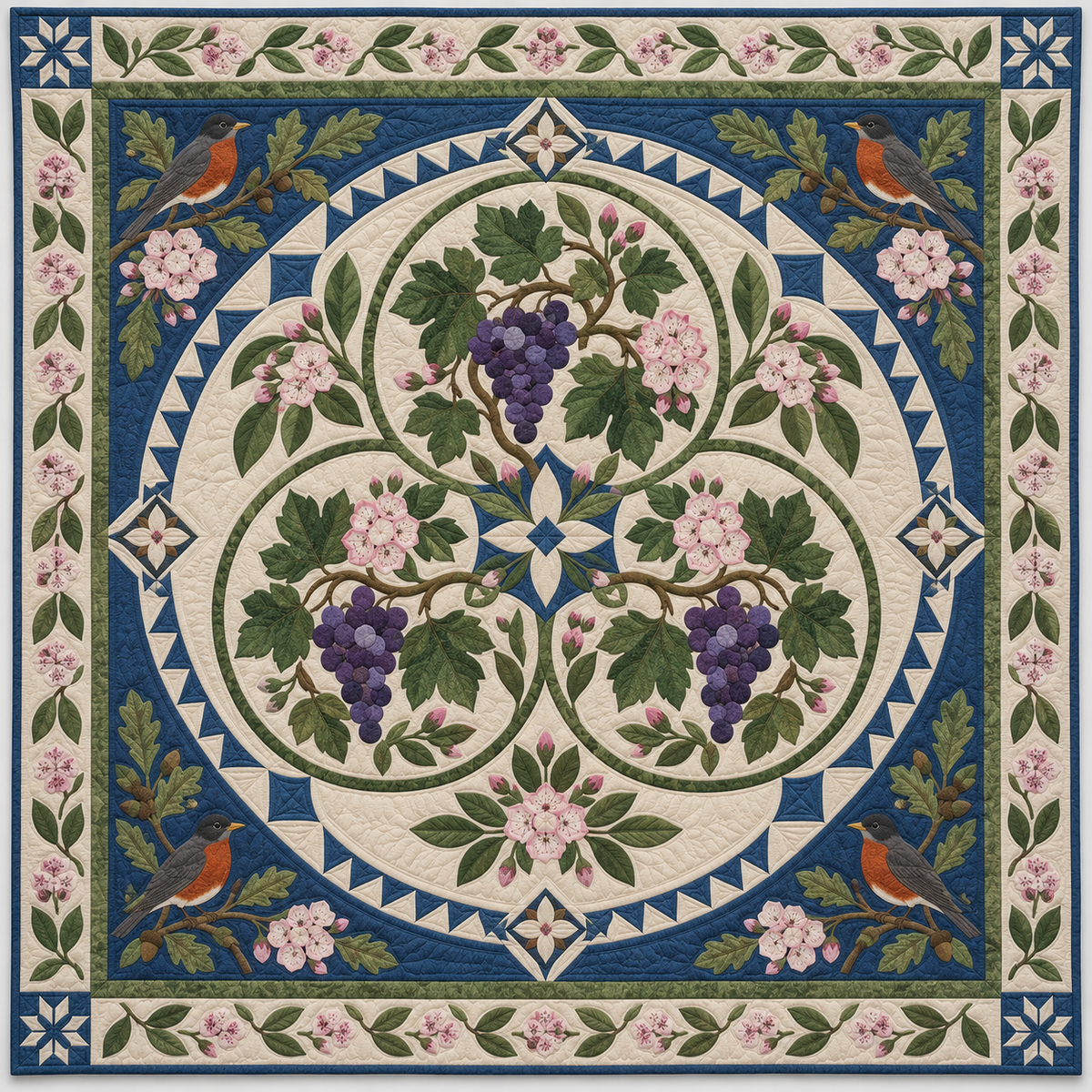 Connecticut Three Vines Of Laurel TD1410261020 Quilt Blanket