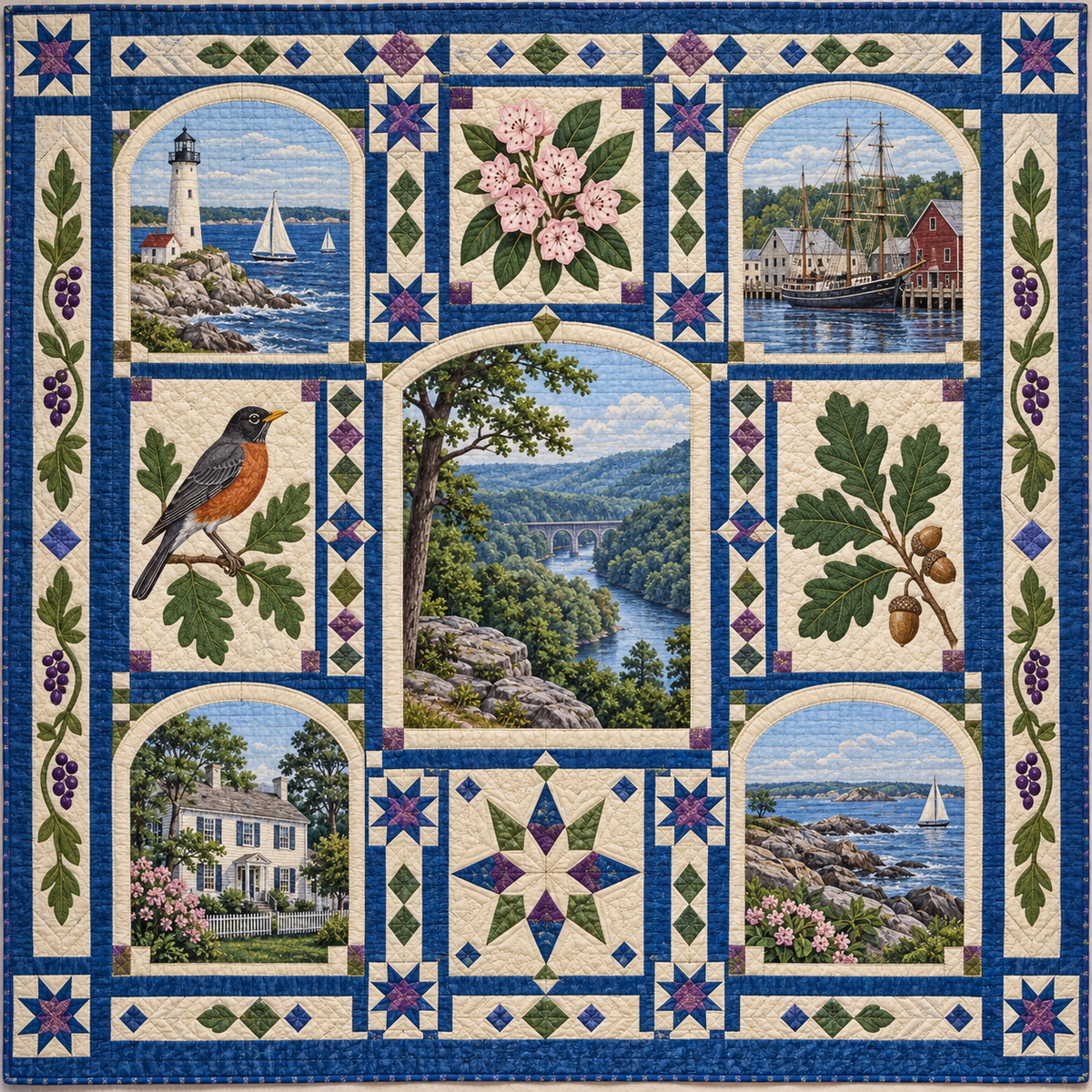 Connecticut Landmark Windows TD181026463 Quilt Blanket