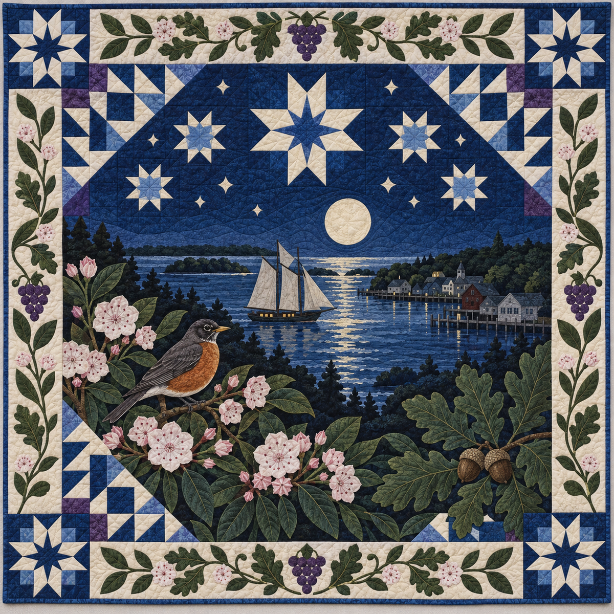 Connecticut Night Garden TD181026465 Quilt Blanket