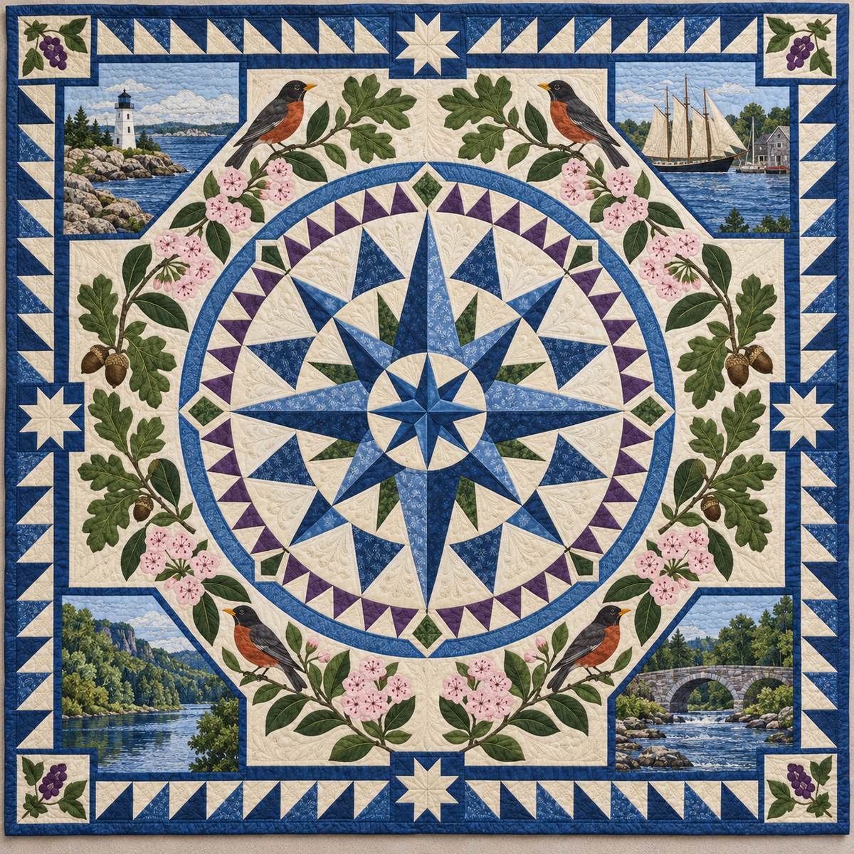 Connecticut Radiant Compass TD181026467 Quilt Blanket