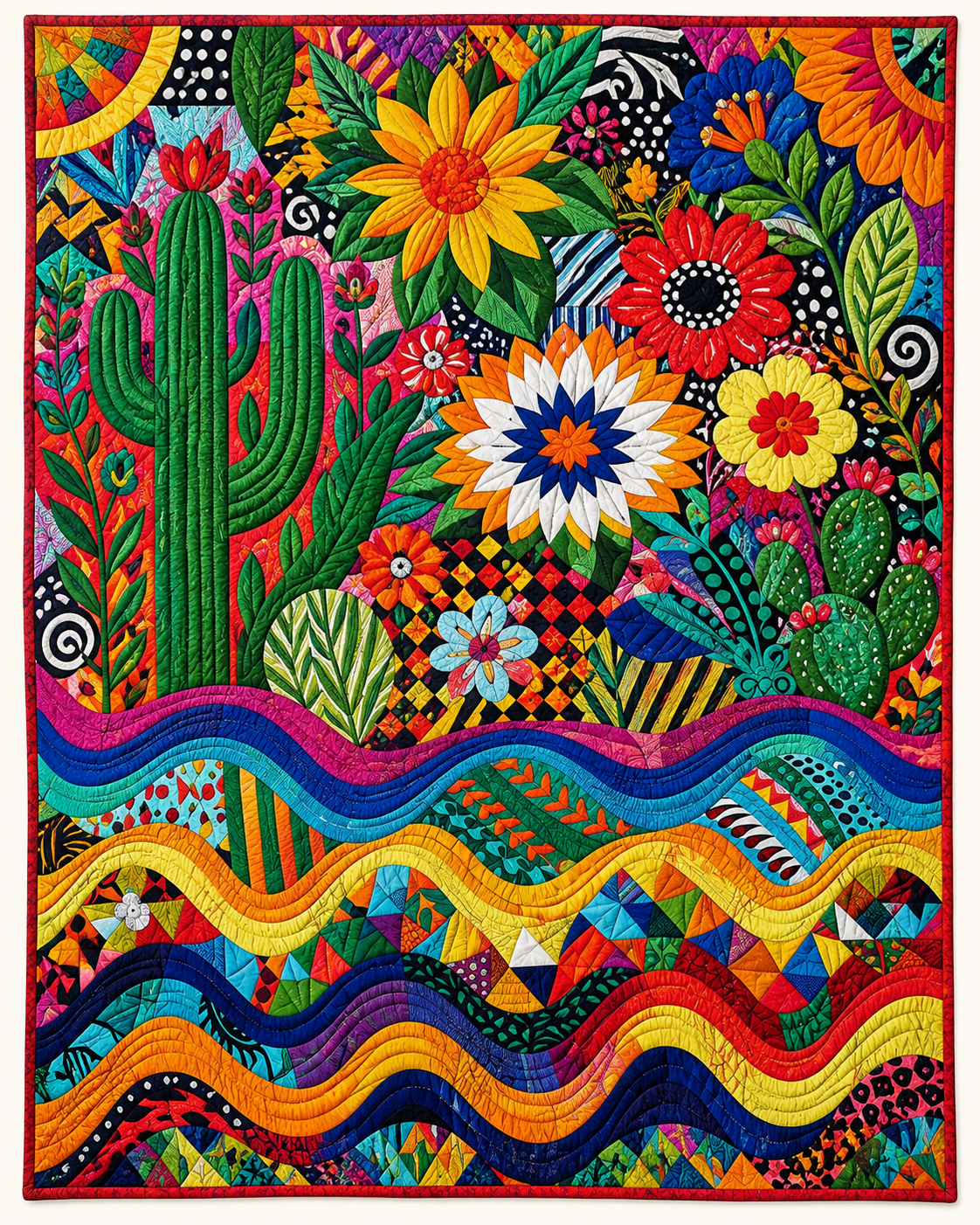 Cactus Ribbon Garden TD101026118 Quilt Blanket