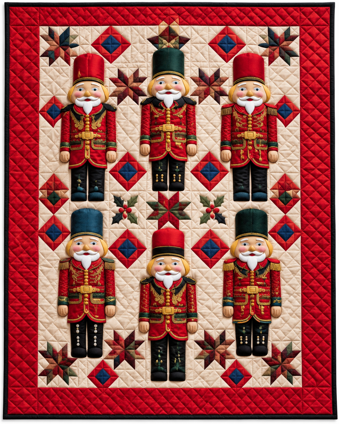 Cheerful Red-Coat Nutcrackers TD101026145 Quilt Blanket