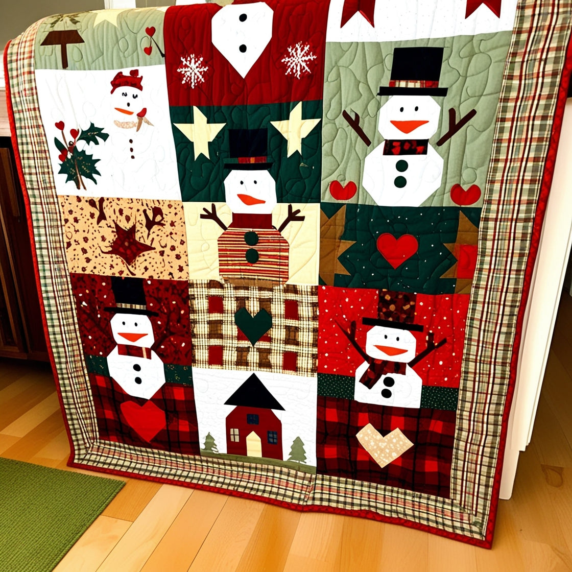 Snowmen Smiles Journey Quilted Blanket NCU0NT095