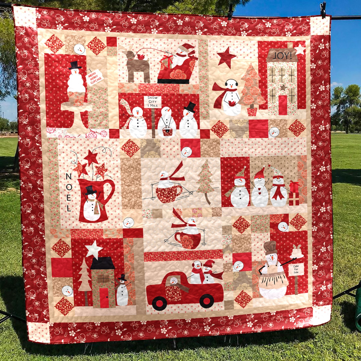 Christmas Snowman CLM0910051 Art Quilt