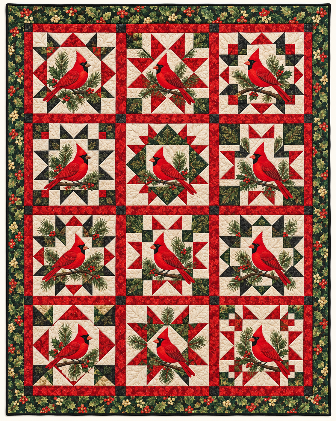 Christmas Cardinal TD101026148 Quilt Blanket