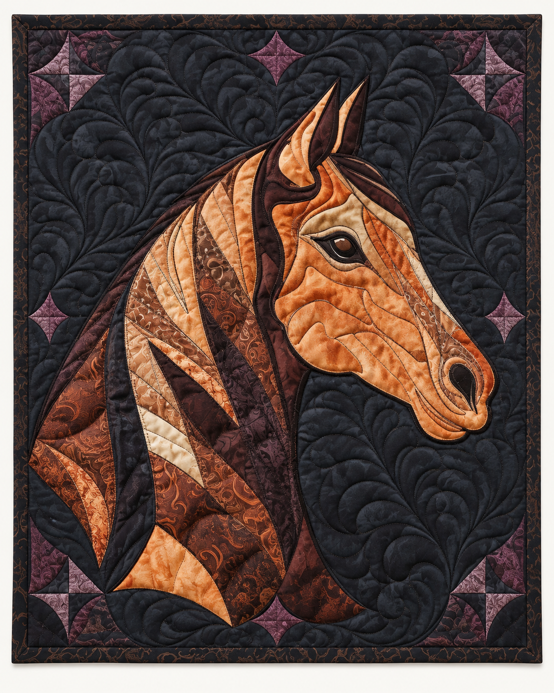 Copper Horse Profile TD101026175 Quilt Blanket