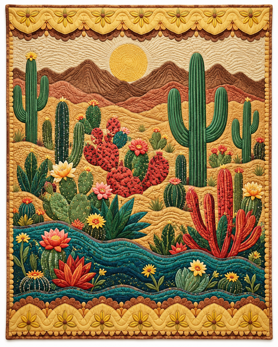 Desert Cactus Landscape TD101026208 Quilt Blanket