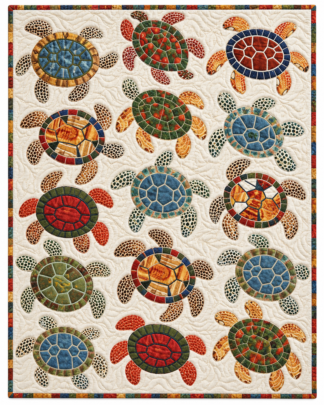 Earth Tone Sea Turtles TD101026211 Quilt Blanket