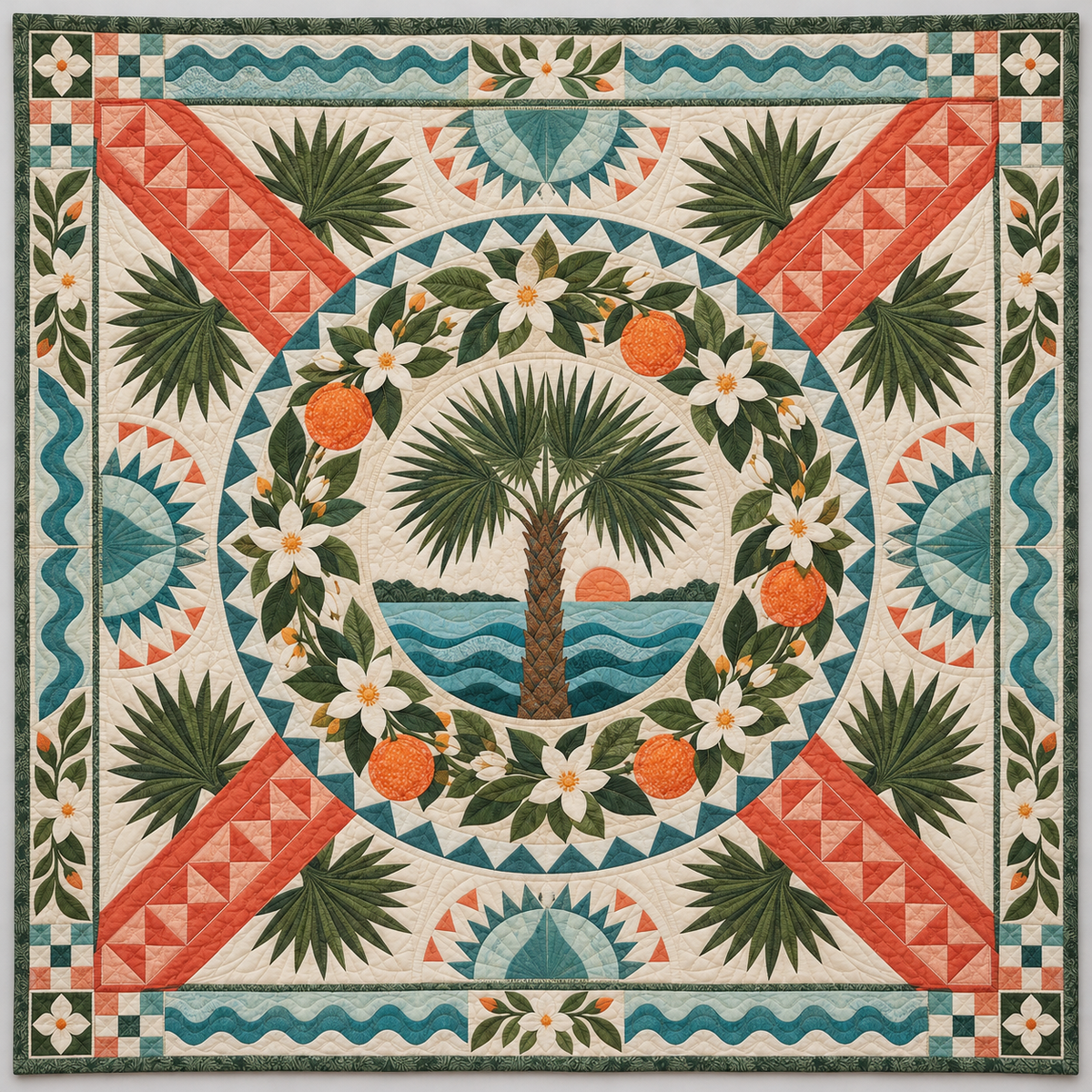 Florida Orange Blossom Tide TD1410261026 Quilt Blanket
