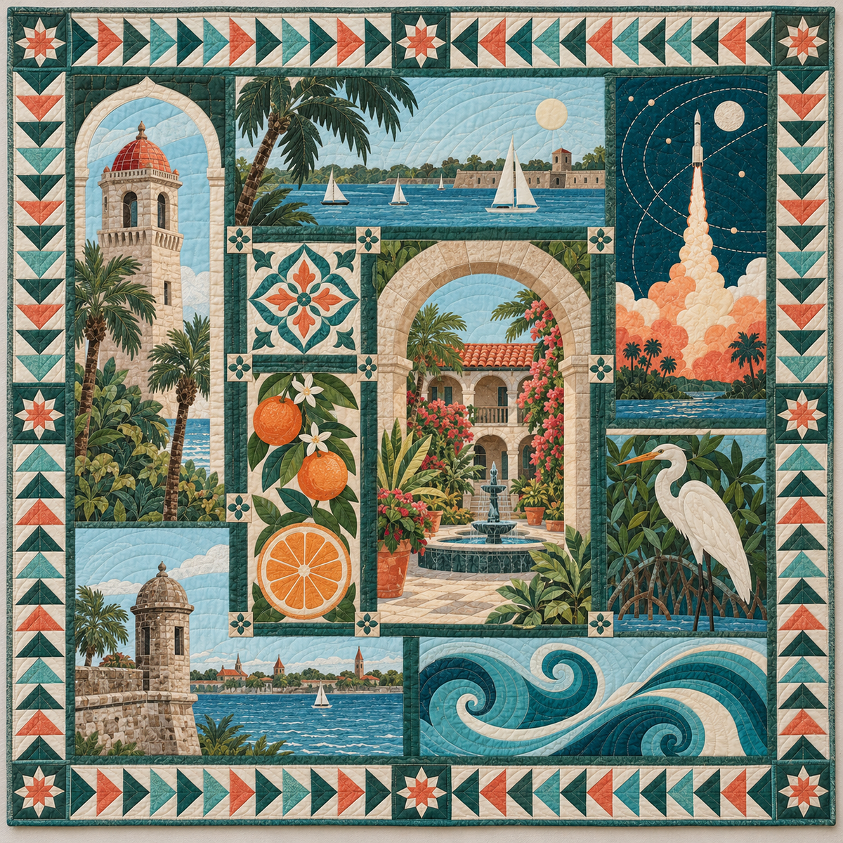 Florida Coastal Orbits TD1410261027 Quilt Blanket