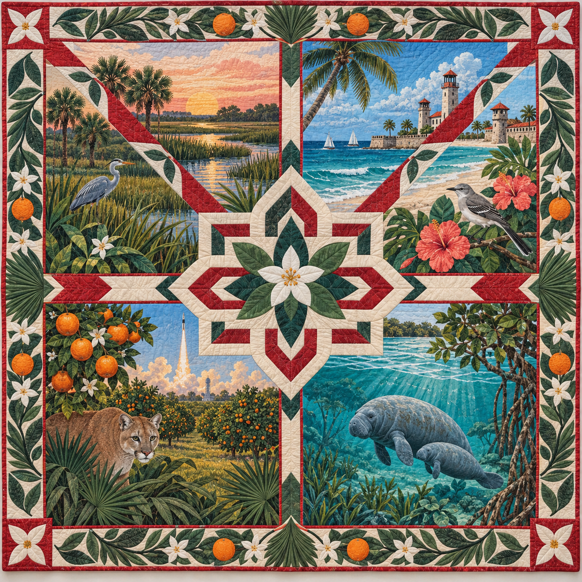 Florida Four Seasons TD181026488 Quilt Blanket