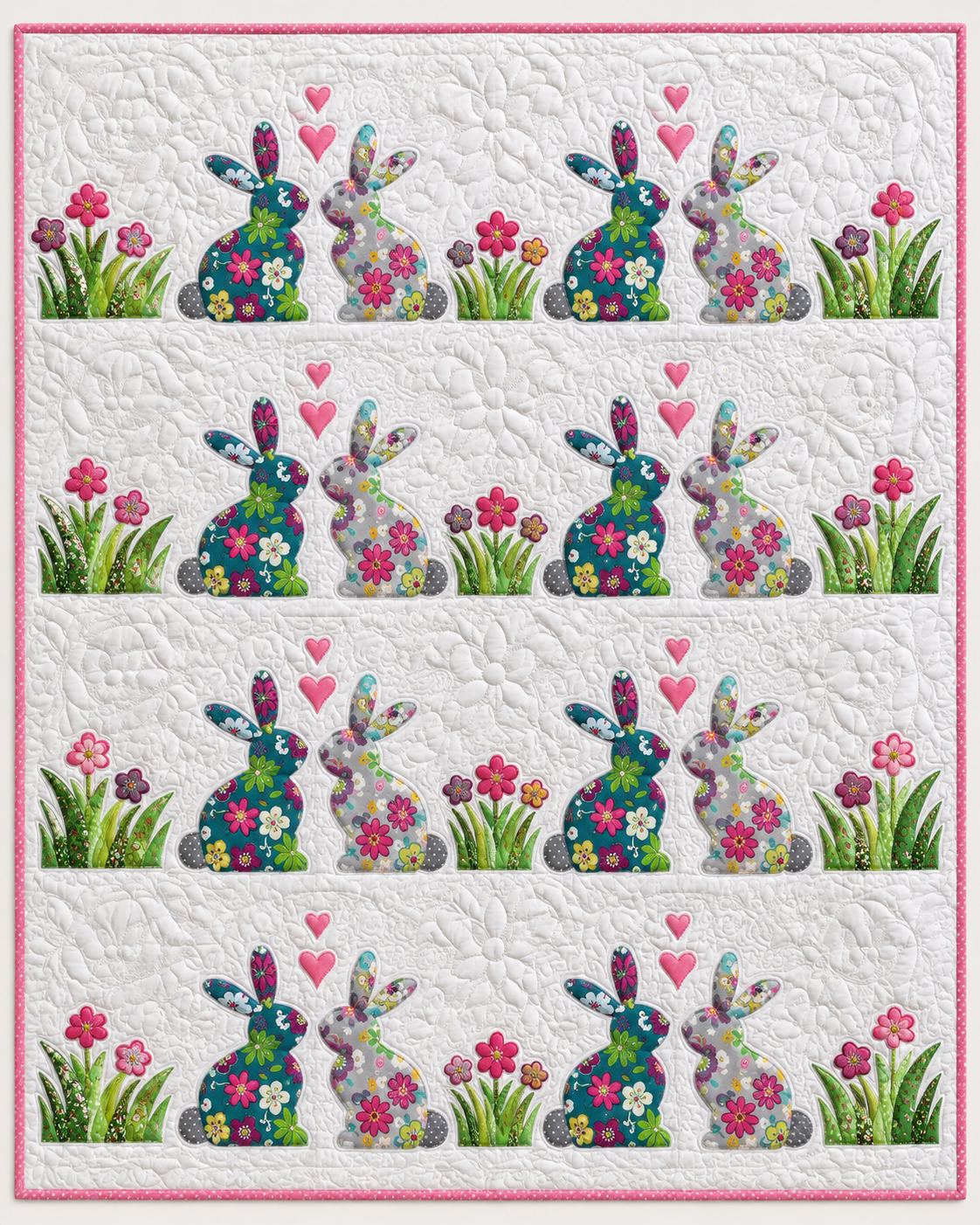 Floral Spring Rabbits TD101026231 Quilt Blanket